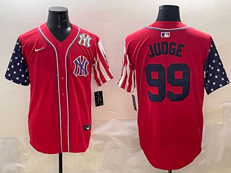 Men New York Yankees #99 Judge Red a generation of national flags Jointly Name 2025 Nike MLB Jersey style 8->new york yankees->MLB Jersey